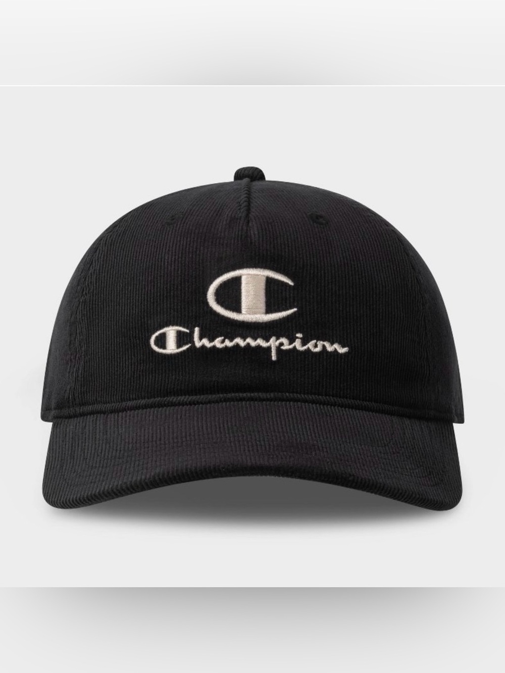 Champion Adult Corduroy Baseball Hat - Black | NWT